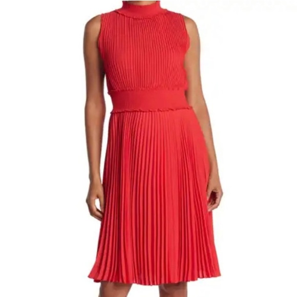 Nanette Lepore Dresses & Skirts - Nannette Lapore sleeveless pleated dress, sz 8 red